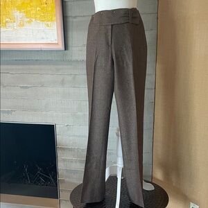 Wide leg tweed brown Dress Pants